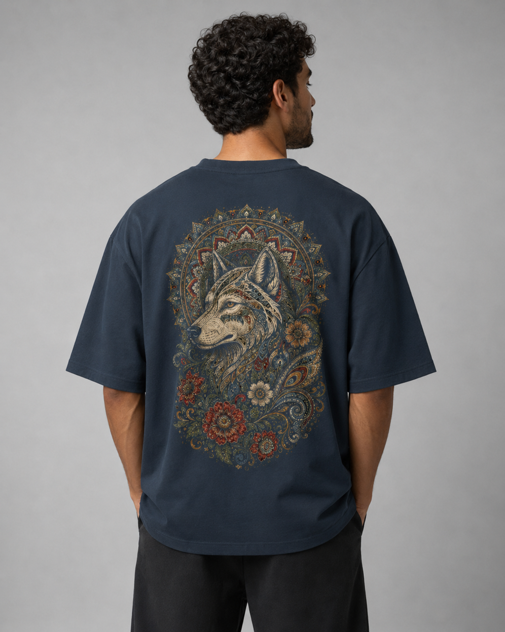 Mandala Wolf Oversized Standard T-Shirt